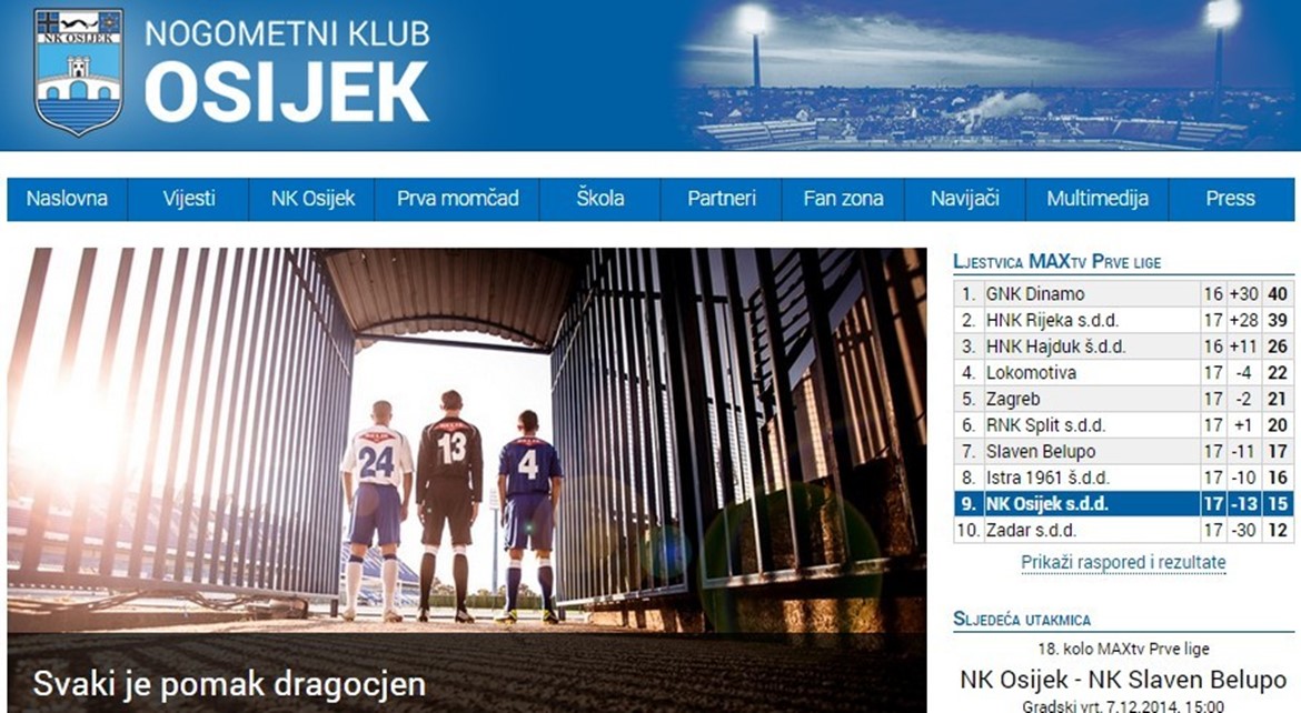 Dobrodošli na novu web-stranicu NK Osijeka
