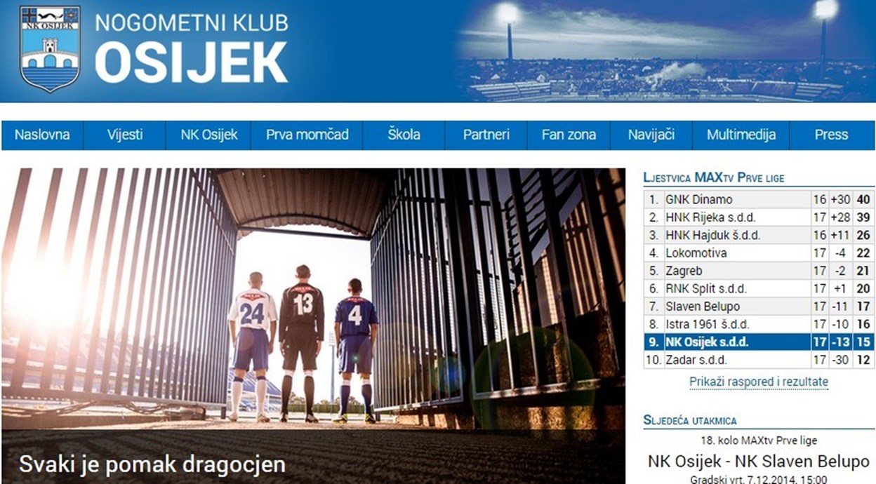 Dobrodošli na novu web-stranicu NK Osijeka